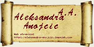 Aleksandra Anojčić vizit kartica
